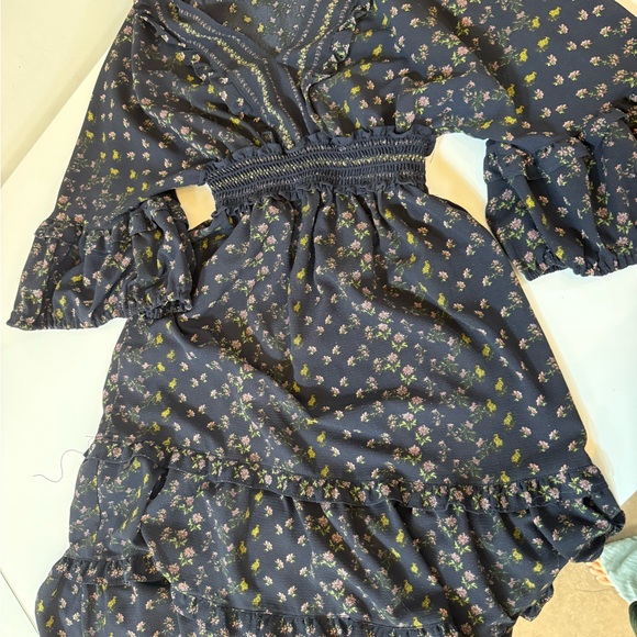 Max Studio Navy Floral Kids Dress - Picture 1 of 4